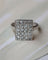 Bague 56.5 Bague Art Déco rectangle pavée en or blanc et diamants 58 Facettes A11240