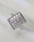 Bague 56.5 Bague Art Déco rectangle pavée en or blanc et diamants 58 Facettes A11240