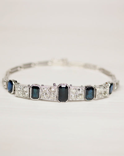 Bracelet Bracelet Art déco en platine à saphirs et diamants 58 Facettes A11370