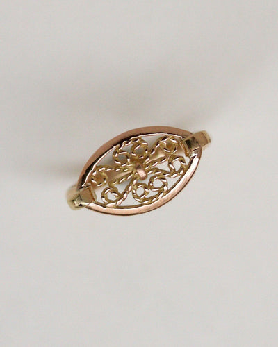 Bague 52 Bague plateau filigrané en or jaune 750 (vintage) 58 Facettes A11506-D et E