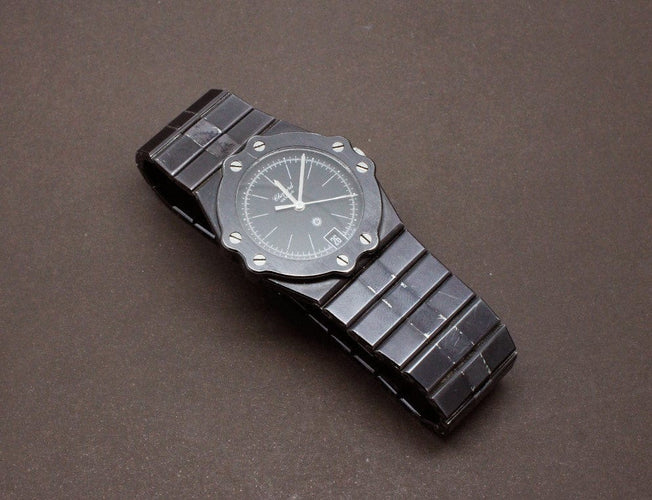 Montre Chopard - Montre St. Moritz noire en acier rhodié noir 58 Facettes A1155