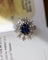 Bague 54 Bague Pompadour en or blanc et platine, saphir ovale et diamants 58 Facettes A11803