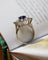 Bague 54 Bague Pompadour en or blanc et platine, saphir ovale et diamants 58 Facettes A11803