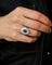 Bague 54 Bague Pompadour en or blanc et platine, saphir ovale et diamants 58 Facettes A11803