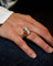 Bague 54 Bague 1950 taille coussin en or jaune, platine et diamants 58 Facettes A11872