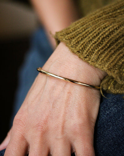 Bracelet Bracelet jonc massif rond en or jaune 750 58 Facettes A11923