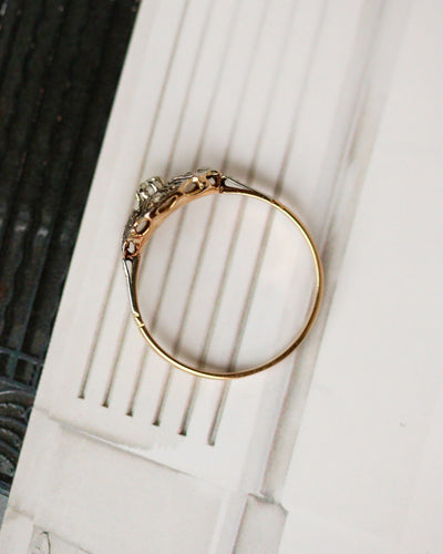 Bague 56 Bague Art déco losange en or jaune et blanc 750 et diamants 58 Facettes A11929