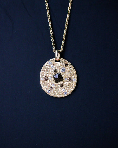 Pendentif De Beers Talisman - Médaille en or jaune 18 carats et diamants 58 Facettes A11967