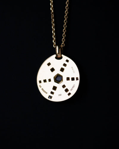 Pendentif De Beers Talisman - Médaille en or jaune 18 carats et diamants 58 Facettes A11967