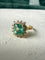 Bague 52 Bague vintage en or jaune 18K avec émeraude colombienne et diamants 58 Facettes