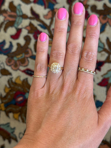 Bague 53.5 Bague ancienne en or jaune 18K et diamants taille ancienne 58 Facettes