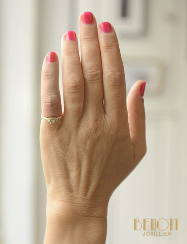 Bague 46 Bague solitaire princesse en or jaune et diamants 58 Facettes A9698