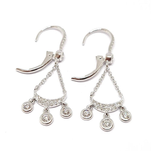 Boucles d'oreilles Boucles d'oreilles attrape rêves diamants or blanc 58 Facettes