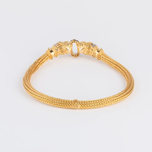 Collier Lalaounis - Collier rigide chimères en or jaune 18k, saphirs et rubis 58 Facettes 1