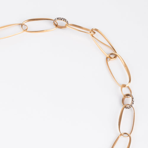 Collier Pomellato - Collier Victoria en or rose brossé et diamants cognac 58 Facettes