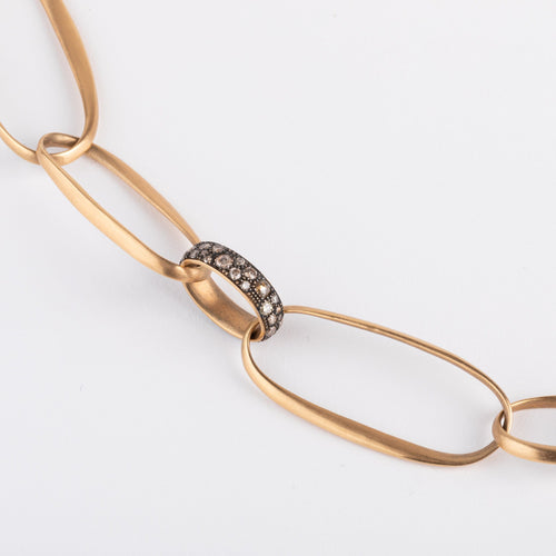 Collier Pomellato - Collier Victoria en or rose brossé et diamants cognac 58 Facettes