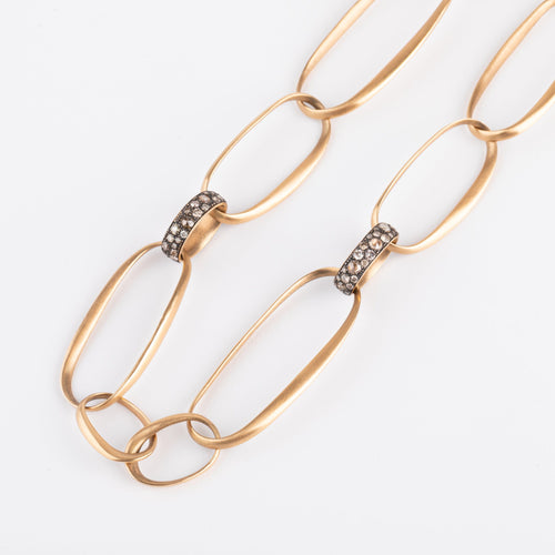 Collier Pomellato - Collier Victoria en or rose brossé et diamants cognac 58 Facettes