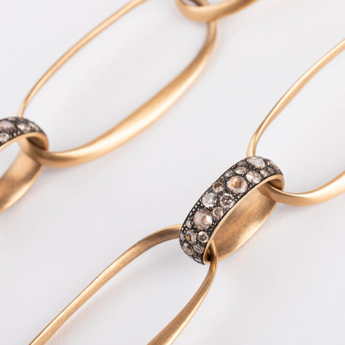 Collier Pomellato - Collier Victoria en or rose brossé et diamants cognac 58 Facettes