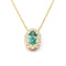 Collier Collier émeraude entourage diamants or jaune 58 Facettes