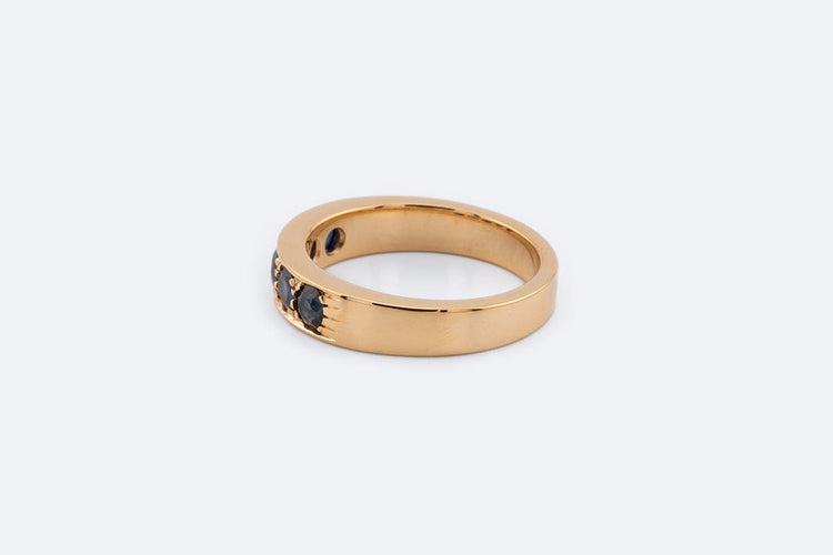 Bague 18 / Oro Giallo Rivière - Bague en or jaune 18 kt et saphirs 58 Facettes ANL709