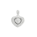 Pendant White gold heart pendant set with princess diamonds and natural diamonds 58 Facettes