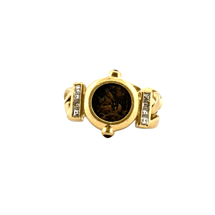 Bague Bague antique or jaune et diamants 58 Facettes