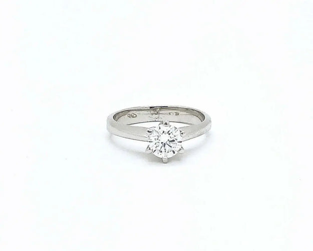 Bague 54 Bague solitaire en or blanc 18 kt avec diamant 0,90 ct HRD 58 Facettes 5605