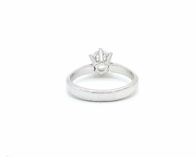 Bague 54 Bague solitaire en or blanc 18 kt avec diamant 0,90 ct HRD 58 Facettes 5605