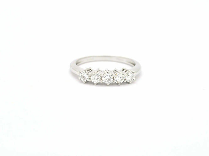 Bague Bague rivière en or blanc 18 carats et diamants 0,51 ct 58 Facettes 9951
