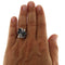 Bague 55 Bague fleur en or blanc 18 ct avec saphirs et diamants 58 Facettes G3821