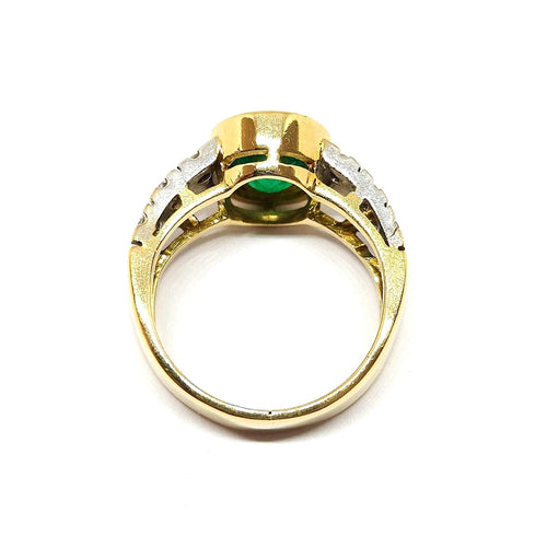 Bague 52 Bague vintage émeraude & diamants 58 Facettes