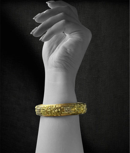 Bracelet Bracelet rigide - Or jaune 18K, technique Pforzheim 58 Facettes