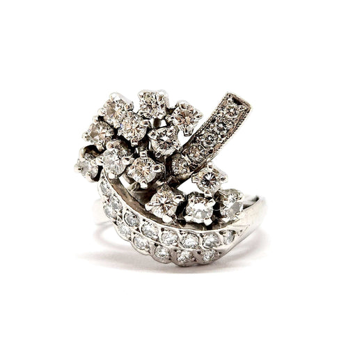 Bague 48 Bague vintage diamants platine 58 Facettes
