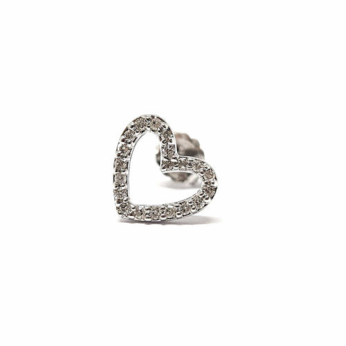 Boucles d'oreilles Boucle d'oreille cœur Diamants Or 58 Facettes