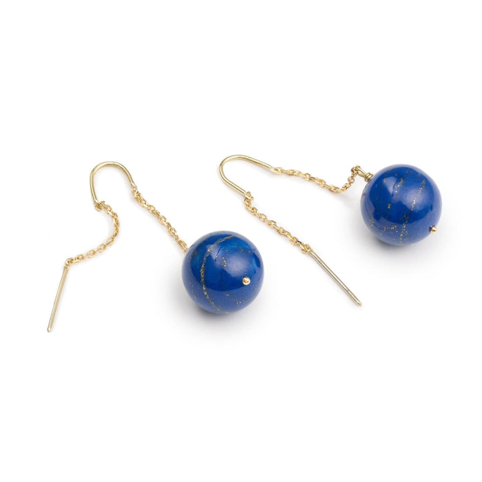 Boucles d'oreilles Boucles d’Oreilles Lapis-Lazuli & Or Jaune 58 Facettes BO194