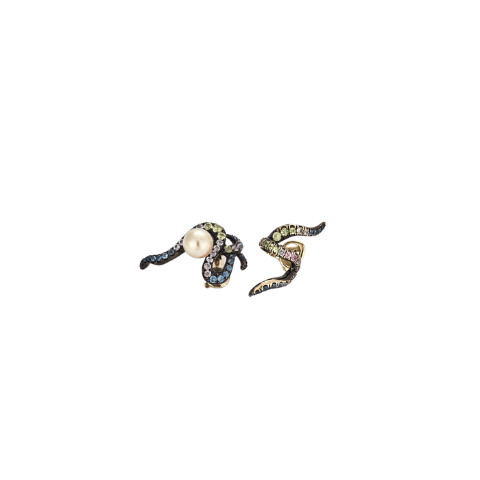 Boucles d'oreilles Boucles D'Oreilles dépareillées Or & Pierres de couleurs 58 Facettes BO/230054