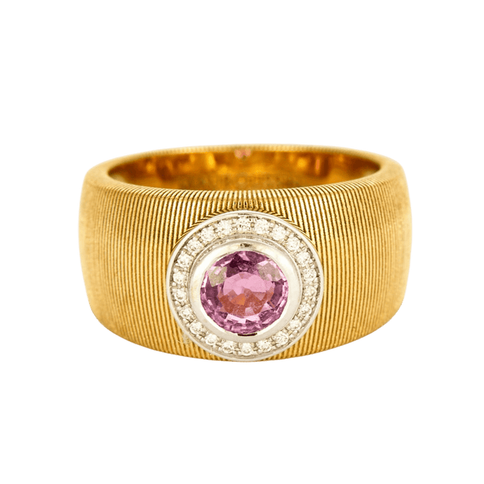 Bague 54 MAUBOUSSIN- Bague Un été en Toscane or jaune, saphir rose et diamants 58 Facettes DV2221-2-54-3