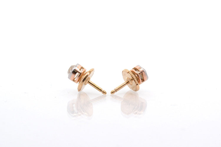Boucles d'oreilles Puces d’oreilles en or jaune 18 carats et diamants 0,70 ct 58 Facettes 24269B