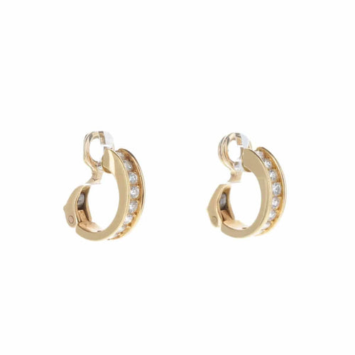 Boucles d'oreilles Chaumet - Boucles d’oreilles créoles en or jaune 18 K et diamants 58 Facettes 2.17582