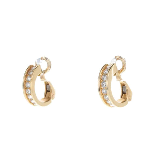 Boucles d'oreilles Chaumet - Boucles d’oreilles créoles en or jaune 18 K et diamants 58 Facettes 2.17582