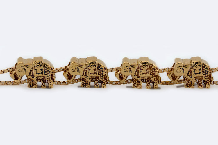 Bracelet Oro Giallo Bracelet éléphants en or jaune 18 carats 58 Facettes 35,00 BRC
