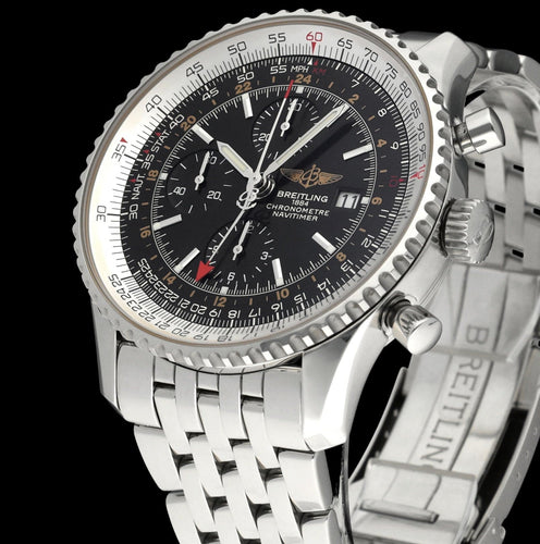 Montre Breitling Navitimer World - Montre automatique A24322 en acier 46 mm 58 Facettes BTL/NVT/057