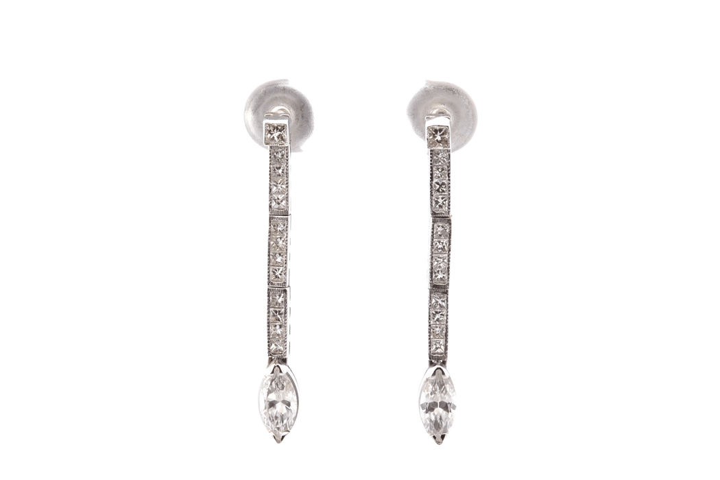 Boucles d'oreilles Boucles d'oreilles vintage diamants en or blanc 18k 58 Facettes 25795