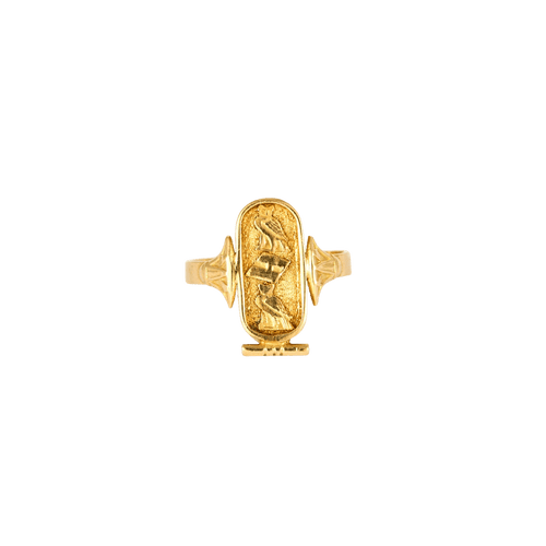 Bague 56.5 Bague Or Jaune Cartouche Egyptien 58 Facettes