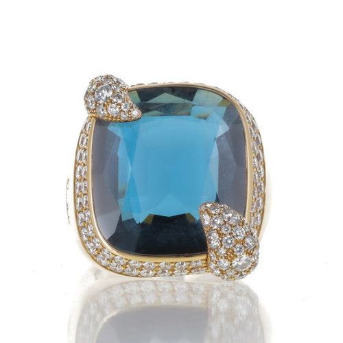 Bague 55 Pomellato Ritratto - Bague en or rose avec topaze et diamants 58 Facettes 2.19225