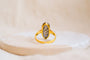 Bague 51.5 Bague Navette Art Déco en or jaune et or blanc 14k saphirs, diamants 58 Facettes Ref3062