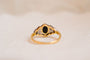Bague 53 Bague hexagonale cabochon d’onyx en or jaune et blanc et diamants 58 Facettes Ref2960