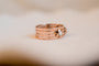 Bague 52 Bague bandeau rainurée Perles étoilées en or rose 18 carats 58 Facettes Ref3140