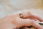 Bague 52 Bague bandeau rainurée Perles étoilées en or rose 18 carats 58 Facettes Ref3140