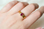 Bague 56 Bague décor tressé en or jaune 18 carats et rubis 58 Facettes Ref3467